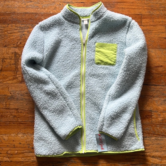Cat and Jack Girls XL Blue Sherpa Zip Jacket NWT - Picture 1 of 6